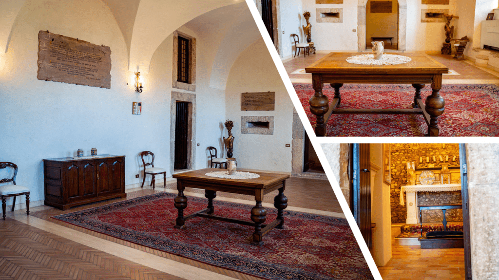 Androne e Cappella - Castello Orsini-Cesi -Borghese ospitalità, cultura al centro dell'antico borgo.