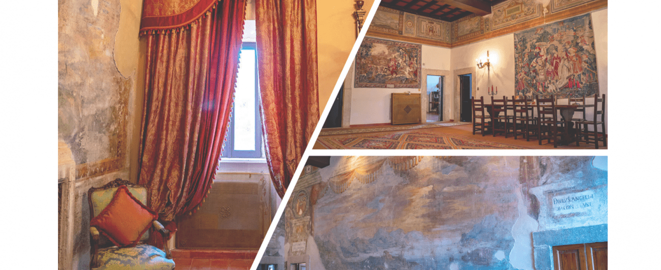 Le sale del Castello Orsini-Cesi -Borghese ospitalità, cultura al centro dell'antico borgo.