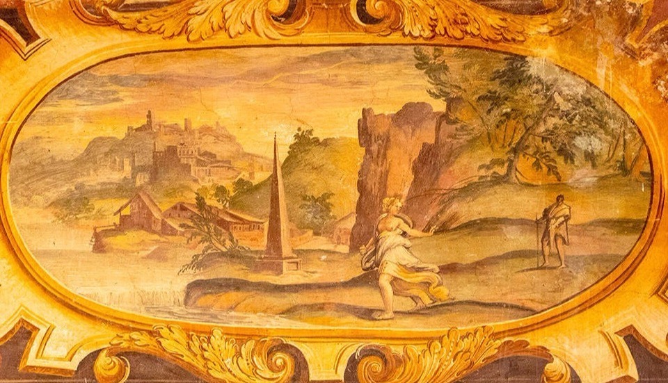 Affresco - Castello Orsini-Cesi -Borghese ospitalità, cultura al centro dell'antico borgo.
