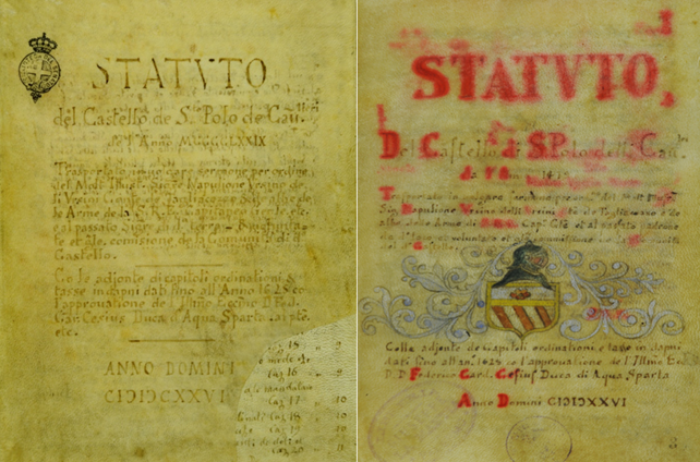 I due statuti Orsini (1479)-Cesi (1626)