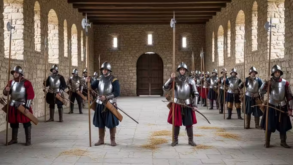 Miliziani degli Orsini pronti ad intervenire